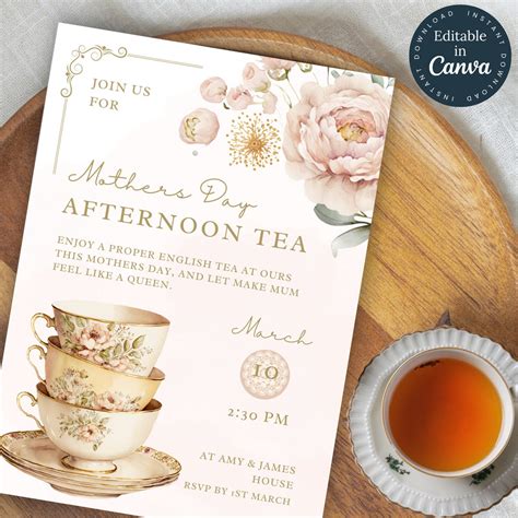 Mother’s Day Afternoon Tea Invitation | High Tea Invite | Tea Party ...