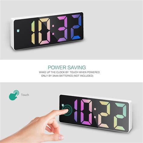 Buy ORIA Digital Alarm Clock, 6.5 Large LED Mirror Display Clock ...