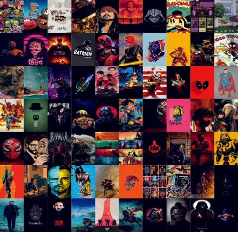 Legendry Hollywood Movie Wall Collage Kit - A4 Size Wall Posters Set ...