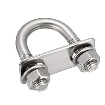 uxcell U-Bolts 1-1/8"(27mm) Inner Width 304 Stainless Steel M10 with ...