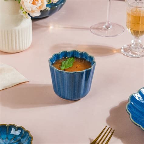 Umai Patterned Ceramic Ramen Bowl Blue And White 900 ml | Nestasia