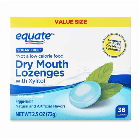 Equate Dry Mouth Lozenges with Xylitol, Peppermint, 36 Count Value Pack ...