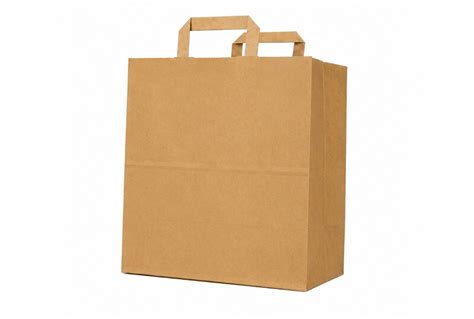Kraft Brown Flat Handle Paper Bag H29.5xW29xG15cm – Pax Hospitality