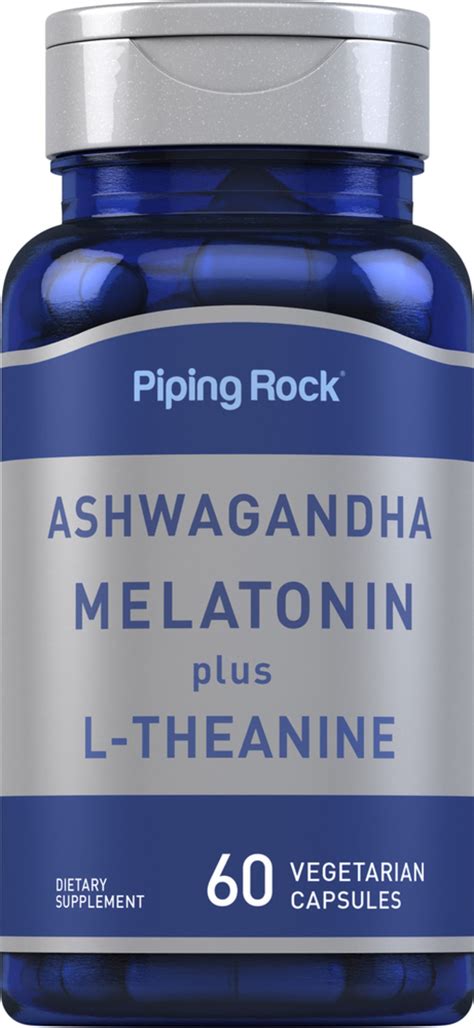 Ashwagandha Melatonin plus L-Theanine, 60 Vegetarian Capsules