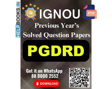 IGNOU PG Diploma in Rural Development-PGDRD Previous Years Solved Pape ...