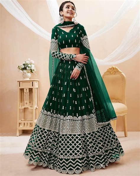 Wedding Season Special Green Nova Lehenga Choli Set – Tana Bana Tales