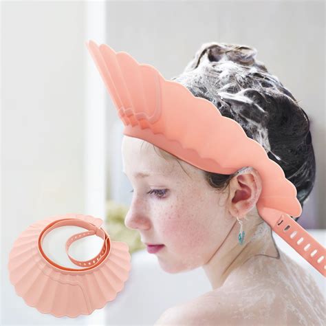 Amazon.com: Baby Shower Cap Shield, Pink Bathing Cap Bath Hat Bathing ...