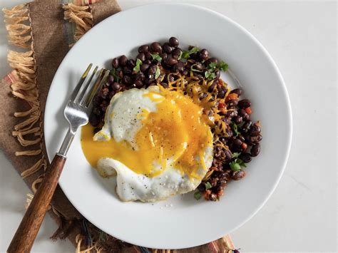 Fried Eggs over Mexican Black Beans