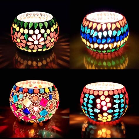 RajasthanKraft Mosaic Handmade Handicrafted Tealight Holder for Home ...