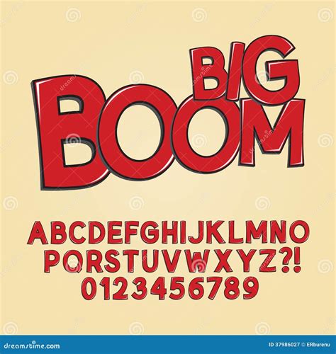 Abstract Boom Pop Art Font and Numbers Stock Vector - Illustration of ...