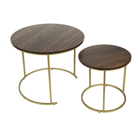 Premium Wooden Top Coffee Table With Golden Legs | Decoworld — DECOWORLD