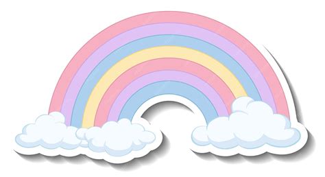 Clip Art Rainbow With Clouds