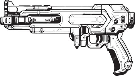 Premium Vector | Laser Strike Vector Weapon Symbol Nano Cannon Futuristic Gun Emblematic Design