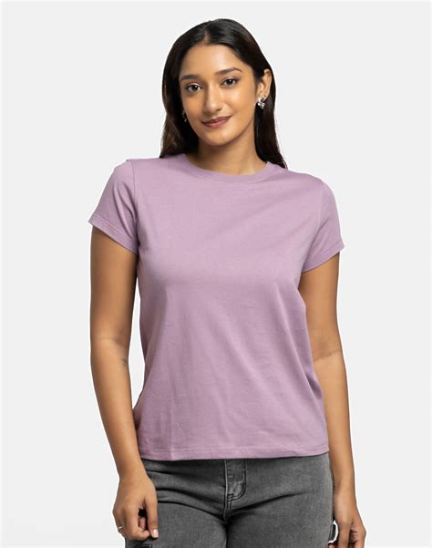 NOLIMIT Women's Crew Neck Cotton T-Shirt Light Purple