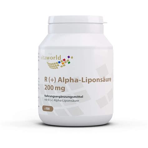 Vita World R(+) Alpha-Lipoic Acid 200mg 100 Capsule ALA thioctic acid Made in Germany | Buy Now ...
