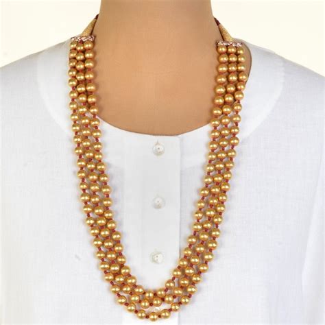 Buy Pure Silver Gold Plated Dholki Necklace Silver Round Beads Necklace ...