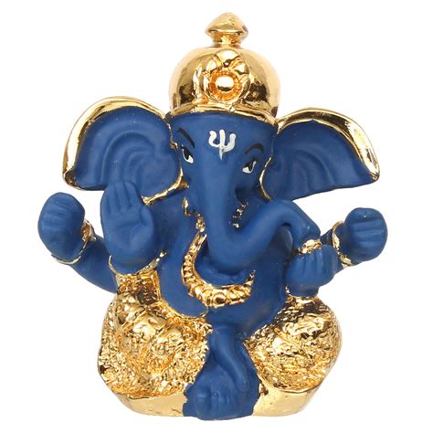 Gold Plated Blue Dhoti Ganesha Decorative Showpiece for Home/Temple ...