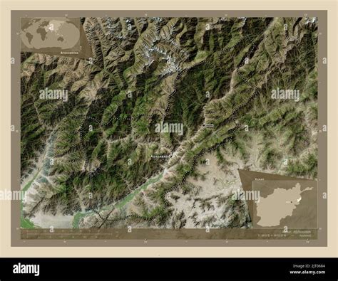 Kunar, province of Afghanistan. High resolution satellite map. Locations and names of major ...