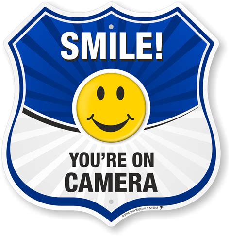 Smile You're on Camera Signs - Video Surveillance Signs - Security Signs