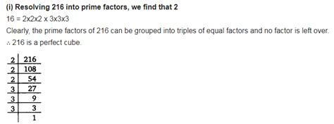 Which of the following numbers are not perfect cubes? (i) 216 - CBSE ...