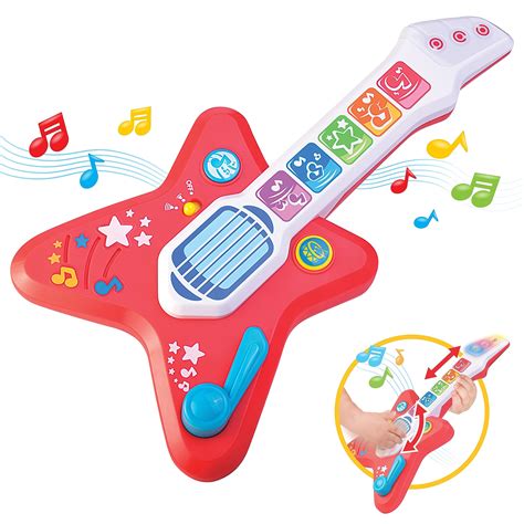 Amazon.com: HAP-P-KID Magic Touch Guitar, Toddler Light Up Music Toy ...