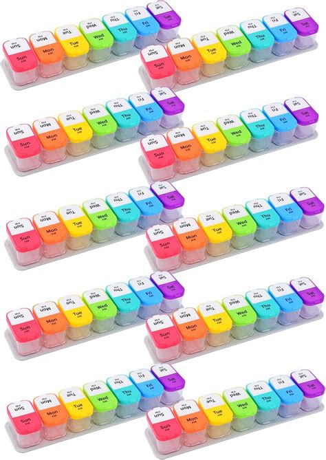 Buy Greencycle Weekly Pill Organizer 2 Times A Day Medicine Organizer ...