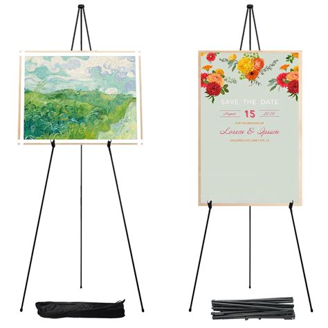 Snapklik.com : 2 Pack 63" Black Easel Stand For Display Wedding Sign ...