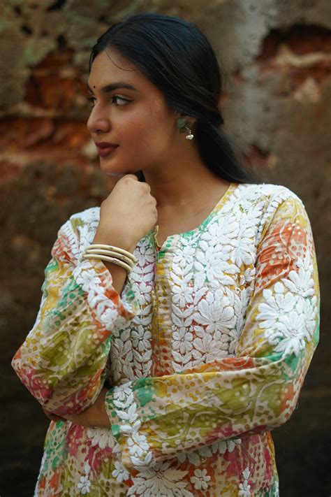 Cotton Chikankari Printed Kurta – Chikankari Affair