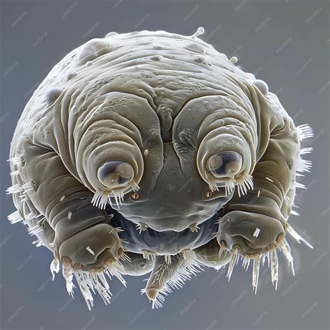 Closeup of a tardigrade also known as a water bear or moss piglet under ...