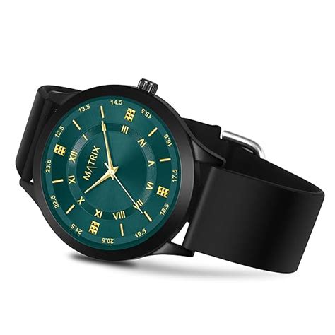 Buy Matrix Dope Black/Green Dial with Softest Silicone Strap Analog ...