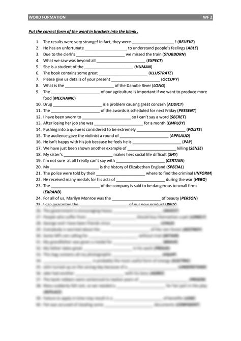 Image result for Word Form Questions