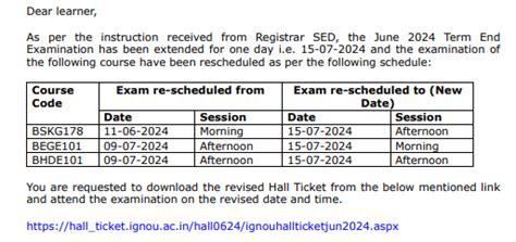 IGNOU-RC-Cochin- Announcements - - Rescheduling of Examinations of ...