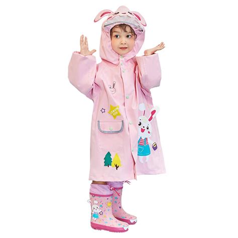 Baby Pink Rabbit Theme Raincoat for Kids - Little Surprise Box