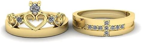 LMDPRAJAPATIS Elegant King And Queen Couple Band Ring For Men And Women ...