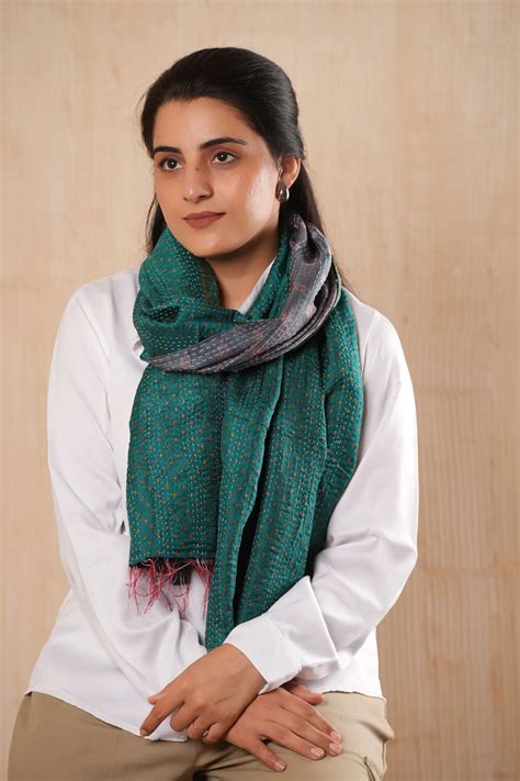 Buy Handmade Vintage Silk Kantha Scarves