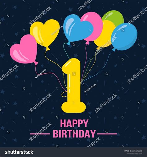 Happy 1th Birthday Happy Birthday Wishes Stock Vector (Royalty Free ...