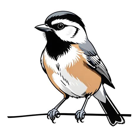Blackcapped chickadee parus major vector illustration | Premium AI ...