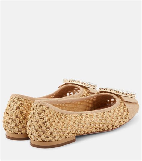 Très Vivier raffia-effect ballet flats in beige - Roger Vivier | Mytheresa