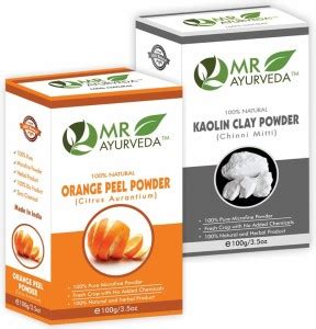 MR Ayurveda Orange Peel Powder and Kaolin Clay Powder - Combo Pack ...