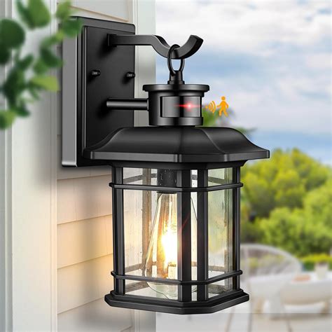Outdoor Light Fixture with Motion Sensor, Dusk to Dawn Modern Exterior ...
