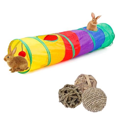 Linifar Bunny Tunnel, Size - 47 x 10 in, Small Animal Large Tunnel ...