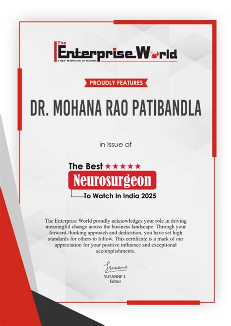 Dr. Mohana Rao P – The Best Neurosurgeon in India 2025