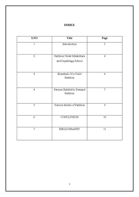 Partition Family Law - notes - INDEX S Title Page 1. Introduction 5 2 ...