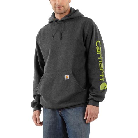 Carhartt Men's Midweight Signature Sleeve Logo Hooded Sweatshirt | Academy