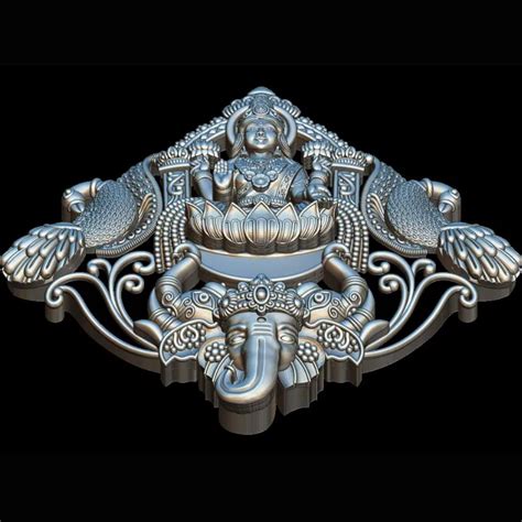 3D Goddess Lakshmi Coin Pendant STL File | 22K Gold Temple Jewelry CAD
