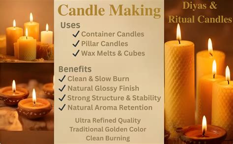Ksma Pure & Natural Super Refined Beeswax-250g Triple Filtred Wax for ...
