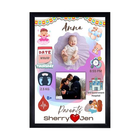 Nice Things Newborn Baby Birth Details And Parents Details Rectangular ...