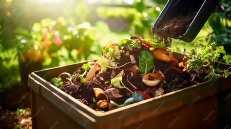 Premium Photo | Food waste in compost bin