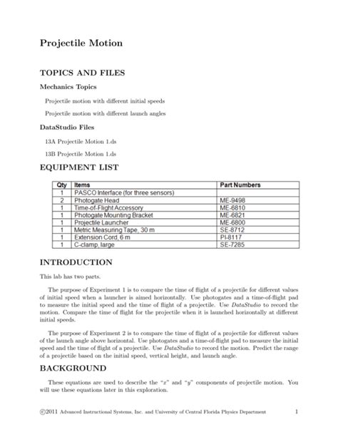 Image result for Projectile Motion Experiments