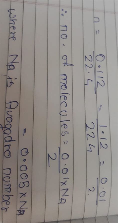 Calculate the number of molecules present in 112 ml of Methane Gas ...